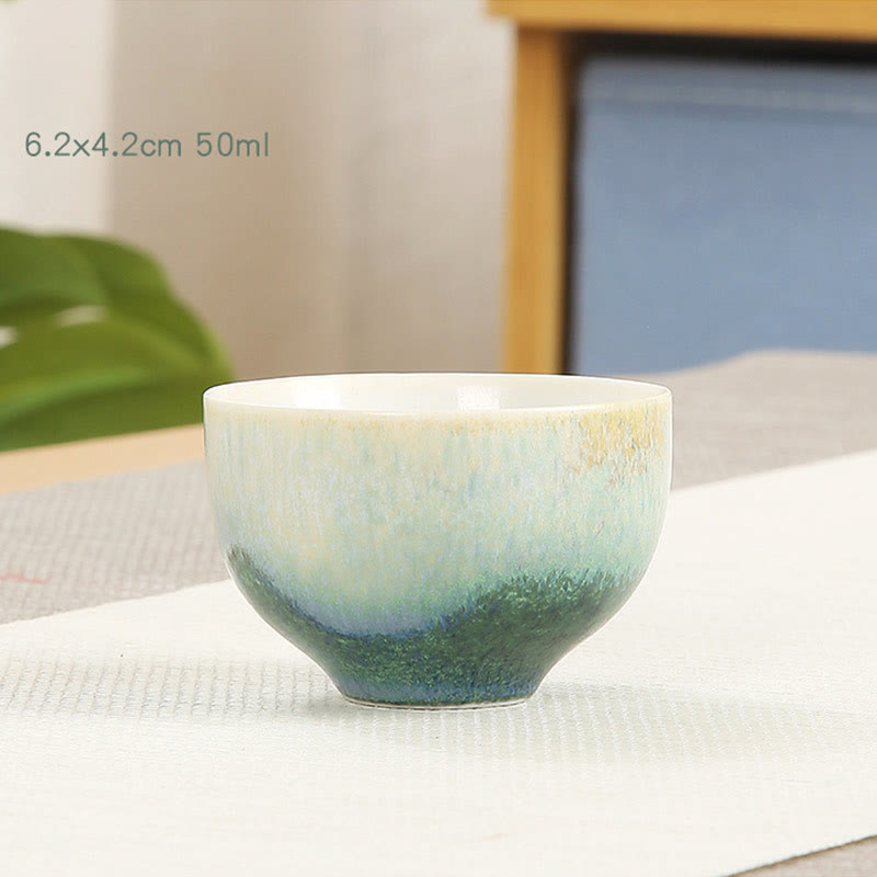 Kreative grüne Kung-Fu-Teetasse aus Keramik, 140 ml