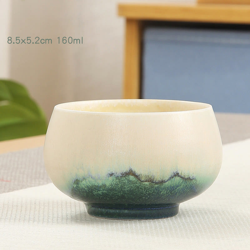 Kreative grüne Kung-Fu-Teetasse aus Keramik, 140 ml