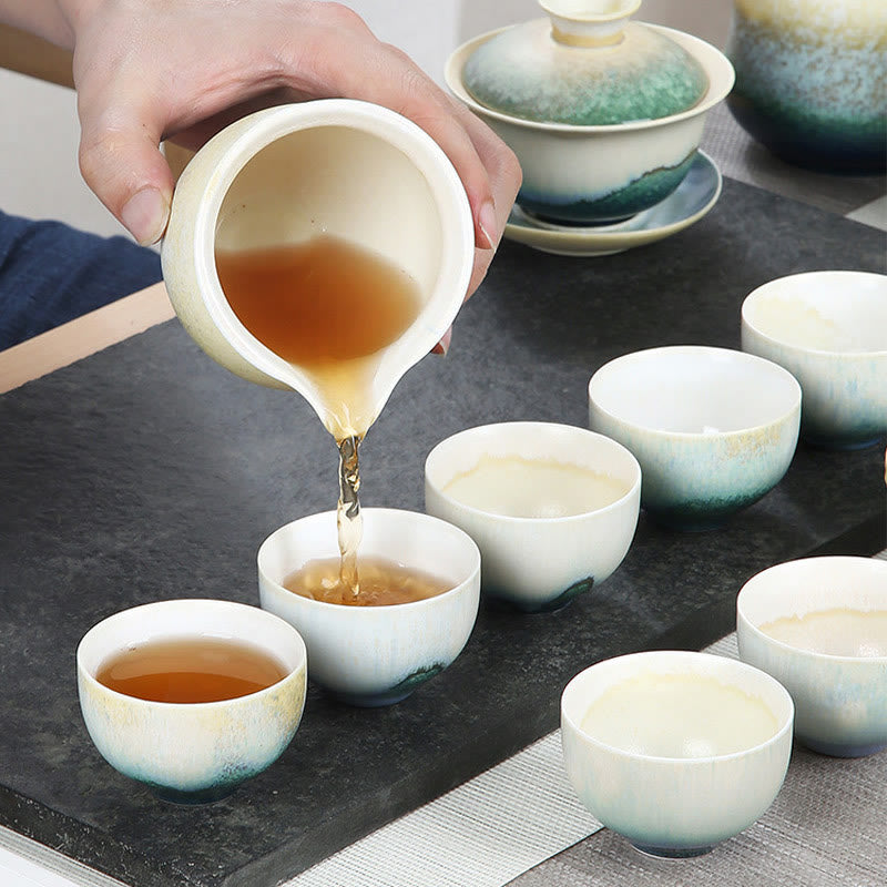 Kreative grüne Kung-Fu-Teetasse aus Keramik, 140 ml