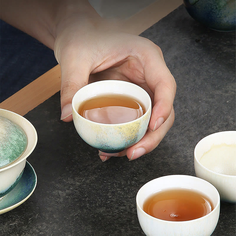 Kreative grüne Kung-Fu-Teetasse aus Keramik, 140 ml