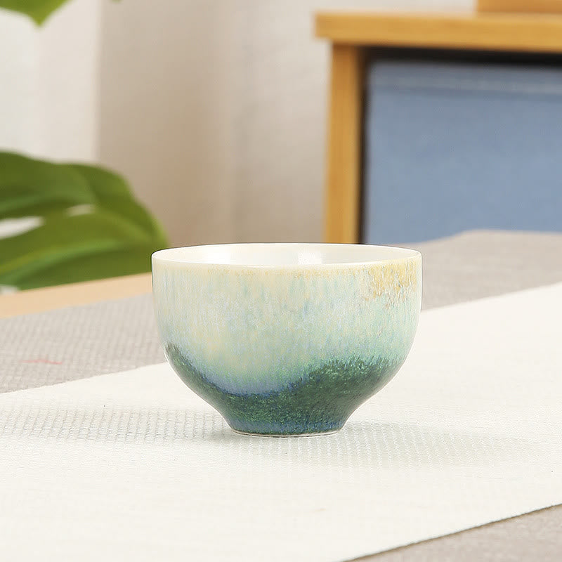 Kreative grüne Kung-Fu-Teetasse aus Keramik, 140 ml