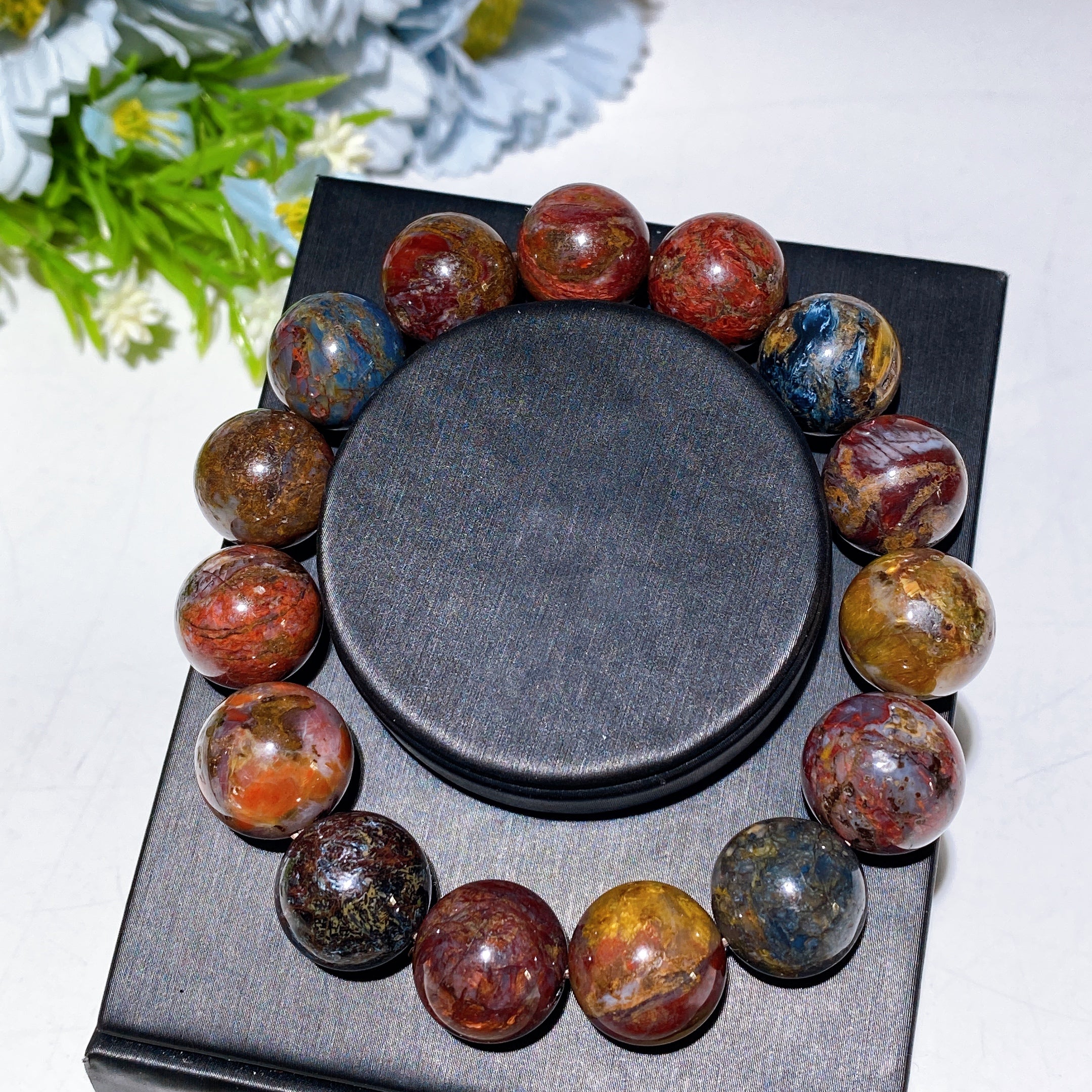 Kristallheilungsarmband, 4–14 mm, gemischte Steine, spiritueller Schutz