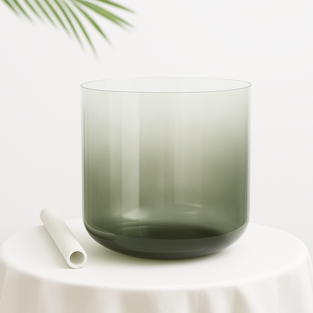 Klangschale aus Bergkristall, 15,2–17,8 cm, für Meditation