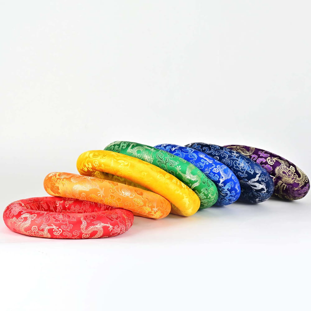 Crystal Singing Bowl 7 colored 7 PCS Silk Cushion Holder Pillow (Without Singing Bowl) - On sale