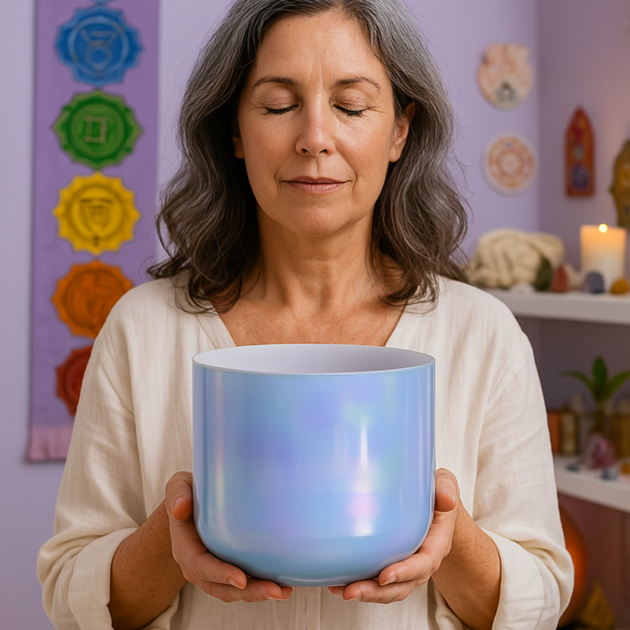 Kristallklangschale Blue Alchemy zur Klangentspannung