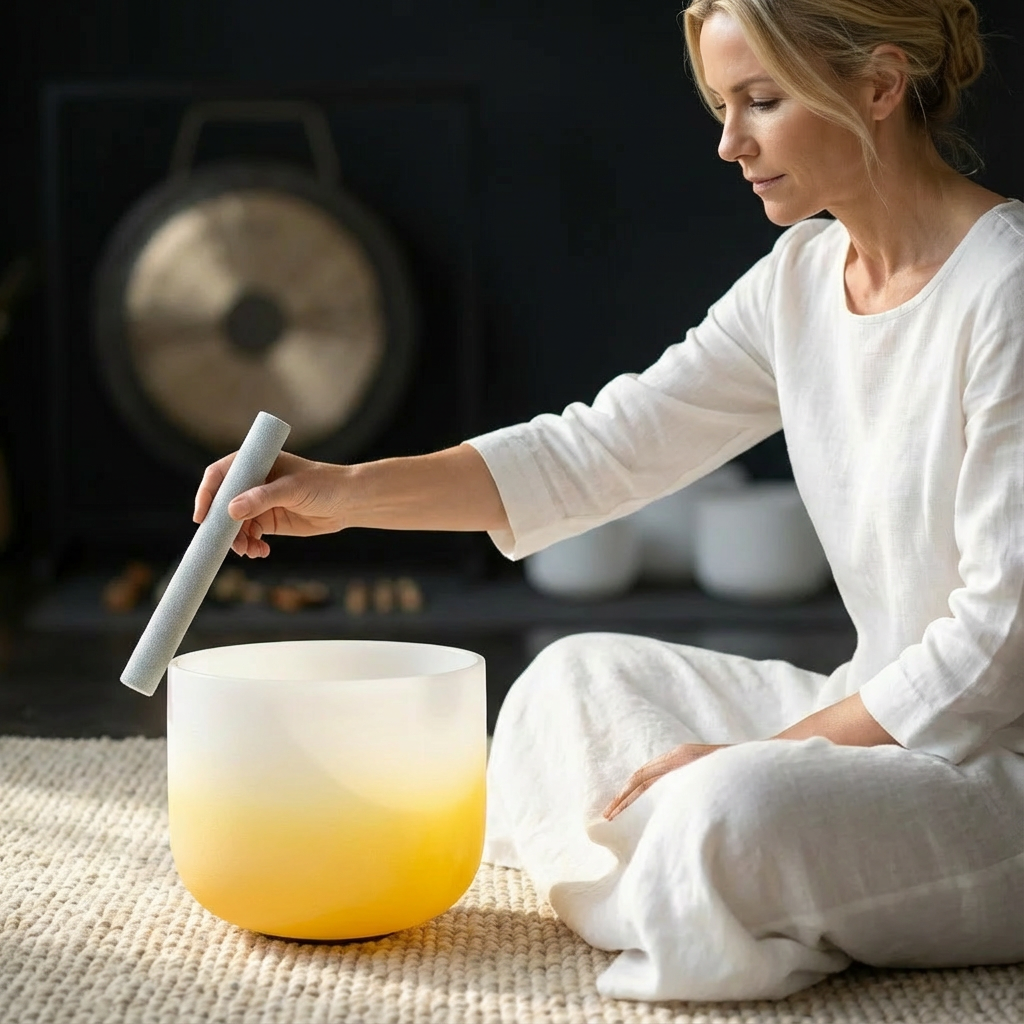 Kristallklangschale E-Note - Solarplexus-Klangmeditation