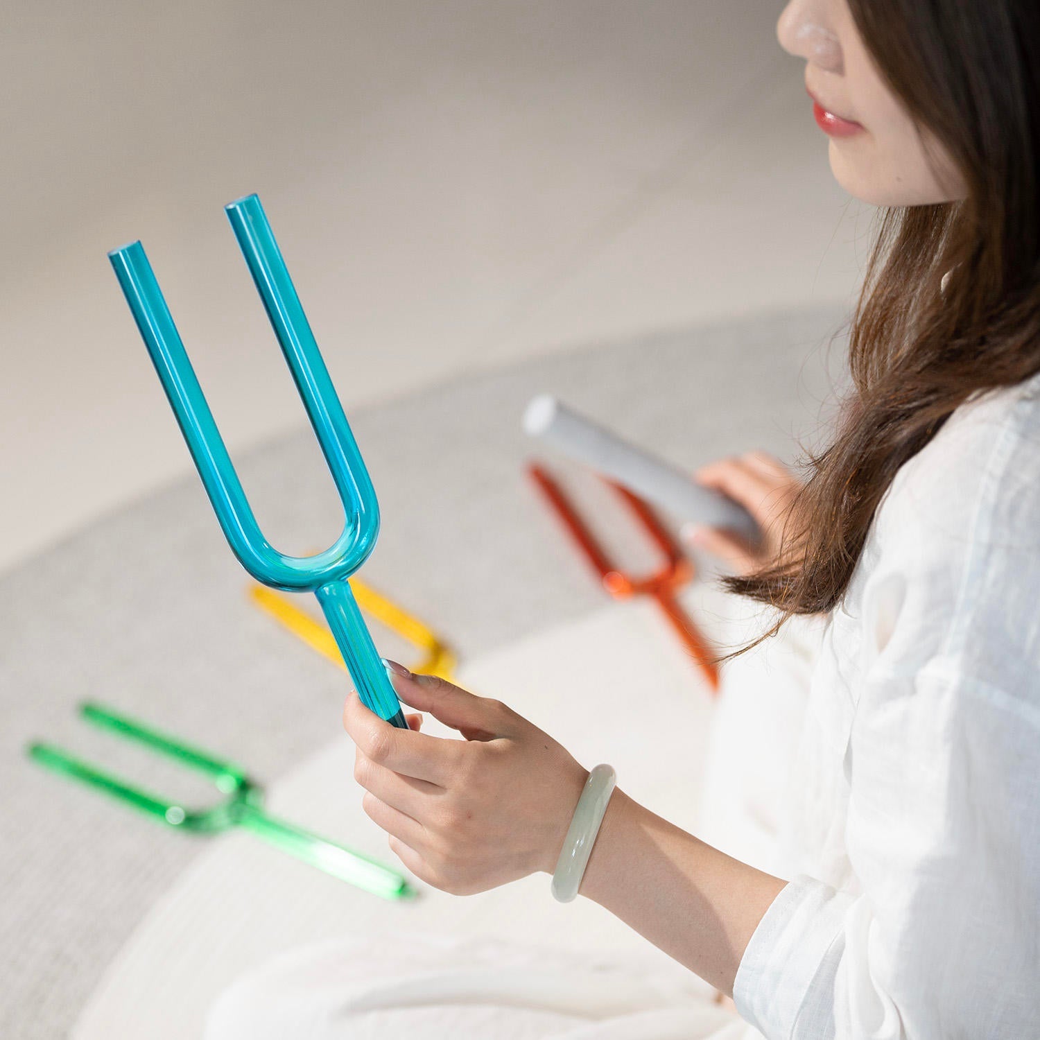 Kristall-Stimmgabel-Set mit Box – 8-teiliges Chakra-Set