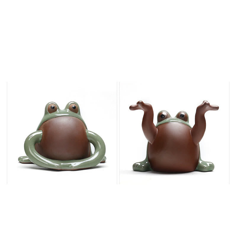 Niedliche Feng Shui Tierfigur | Keramik Glücksfrosch Dekor