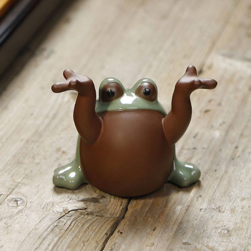 Niedliche Feng Shui Tierfigur | Keramik Glücksfrosch Dekor