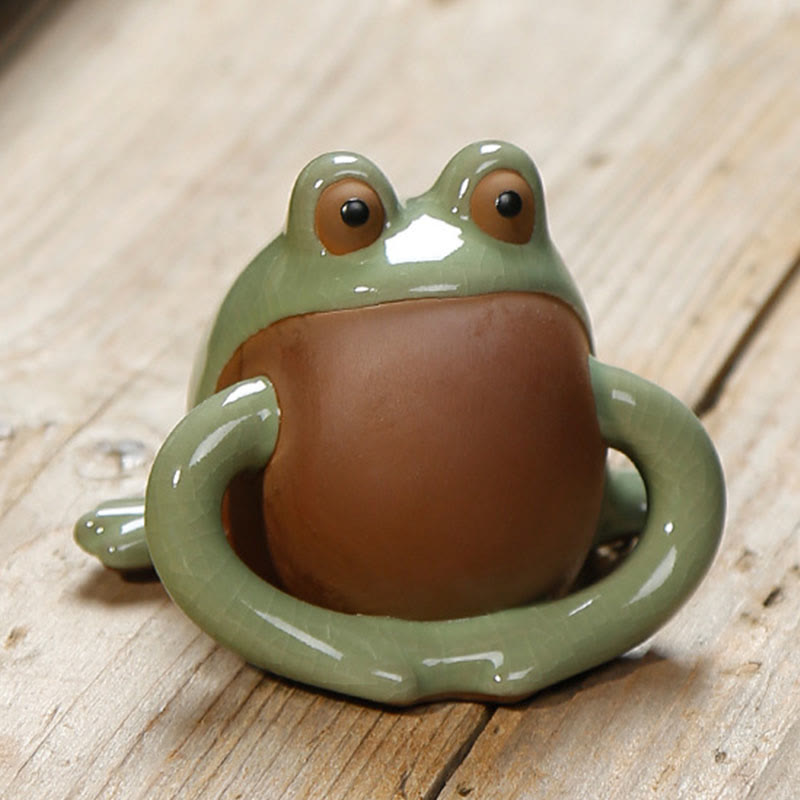 Niedliche Feng Shui Tierfigur | Keramik Glücksfrosch Dekor