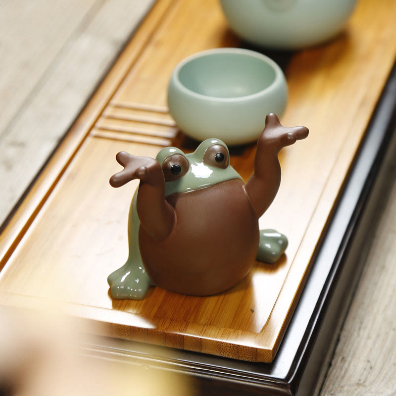 Niedliche Feng Shui Tierfigur | Keramik Glücksfrosch Dekor
