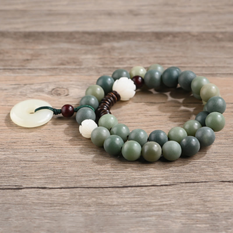 Cyanfarbenes Bodhi-Samen-Jade-Armband für Frieden und Weisheit, 10 mm