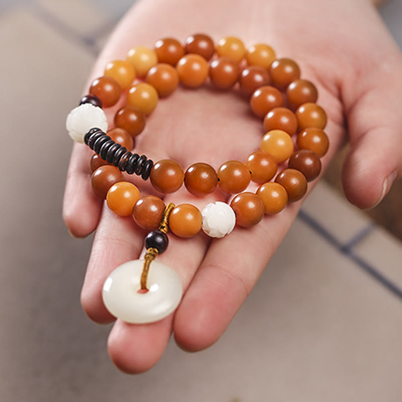 Cyanfarbenes Bodhi-Samen-Jade-Armband für Frieden und Weisheit, 10 mm