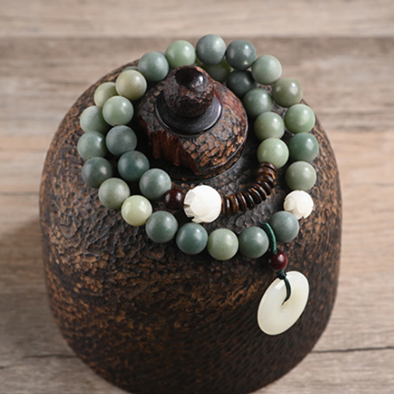 Cyanfarbenes Bodhi-Samen-Jade-Armband für Frieden und Weisheit, 10 mm