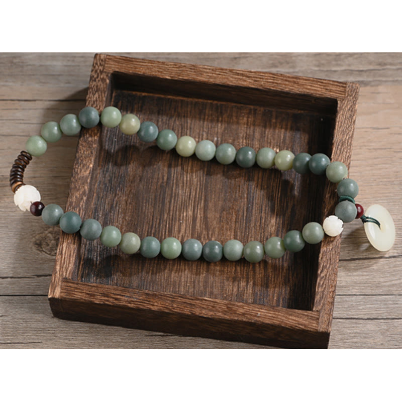 Cyanfarbenes Bodhi-Samen-Jade-Armband für Frieden und Weisheit, 10 mm