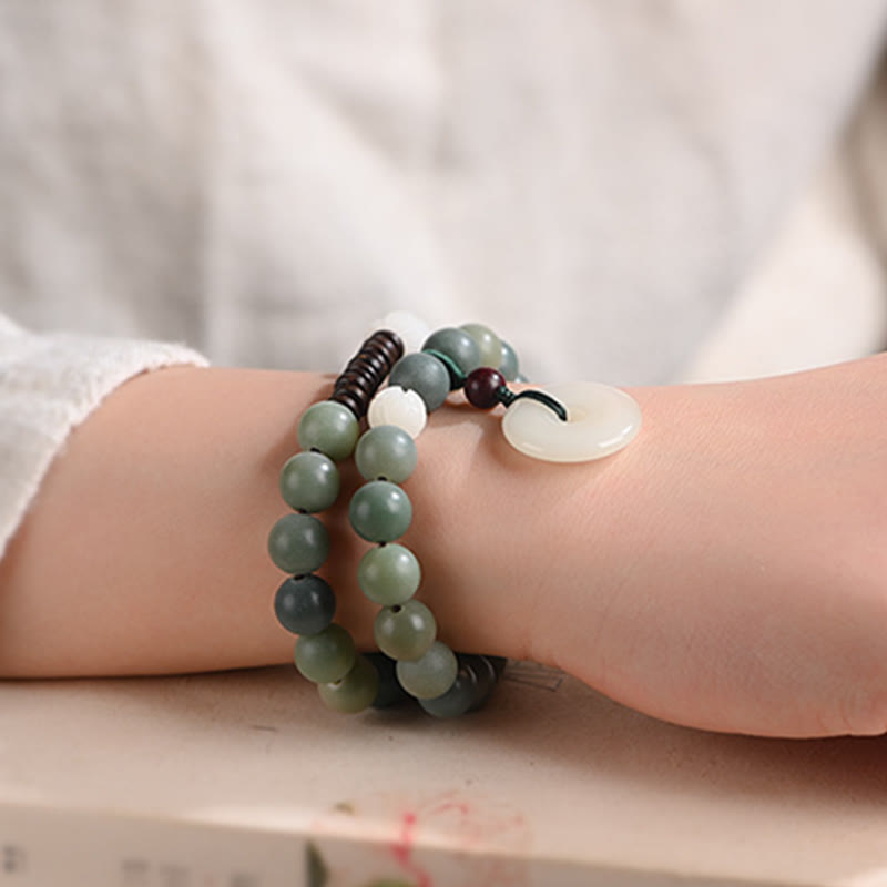 Cyanfarbenes Bodhi-Samen-Jade-Armband für Frieden und Weisheit, 10 mm