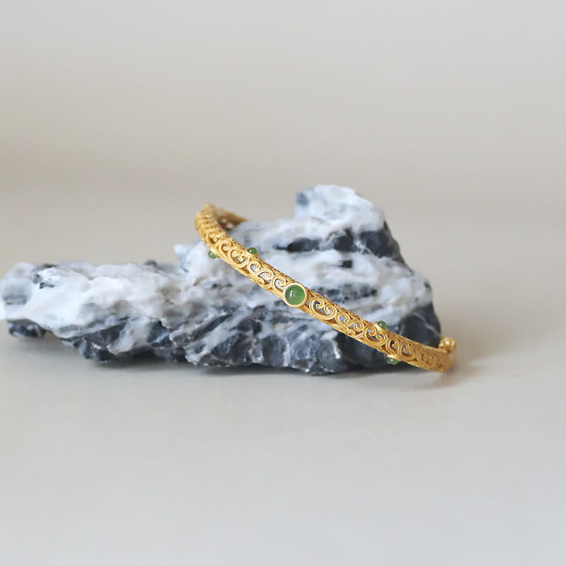 Cyan Jade Kupfer Glücksverheißendes Wolkenarmband für Ruhe und Glück