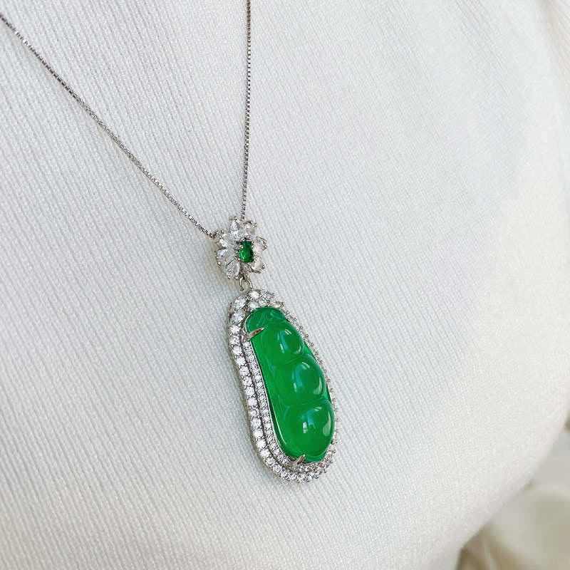 Cyan Jade Glückskette Anhänger für Erfolg &amp; Heilung