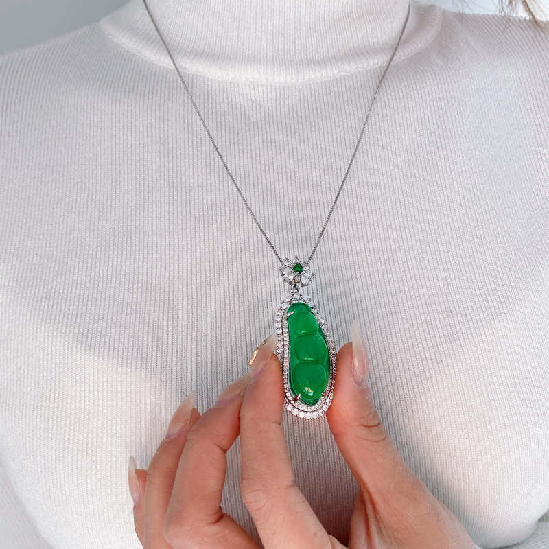Cyan Jade Glückskette Anhänger für Erfolg &amp; Heilung