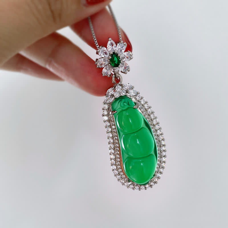 Cyan Jade Glückskette Anhänger für Erfolg &amp; Heilung
