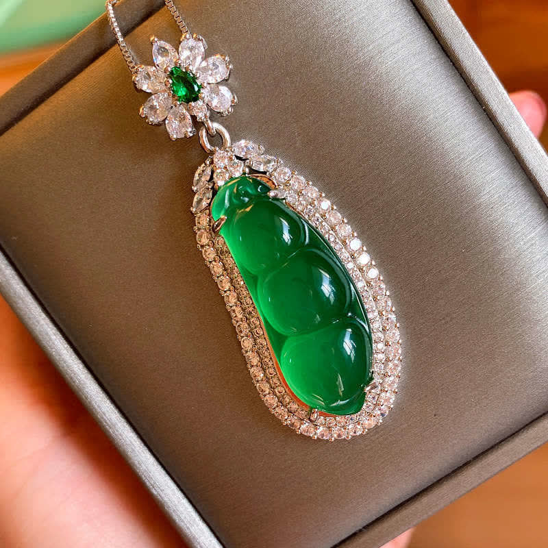 Cyan Jade Glückskette Anhänger für Erfolg &amp; Heilung