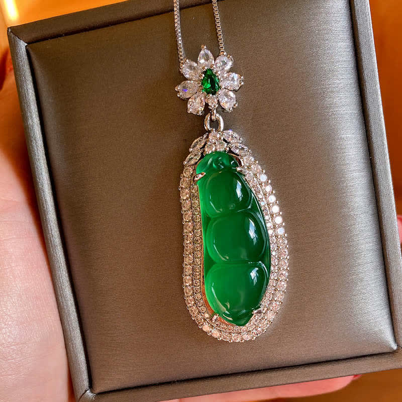 Cyan Jade Glückskette Anhänger für Erfolg &amp; Heilung