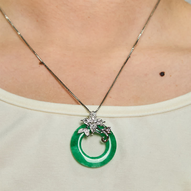 Cyan Jade Peace Buckle Heilung Glück Halskette Anhänger