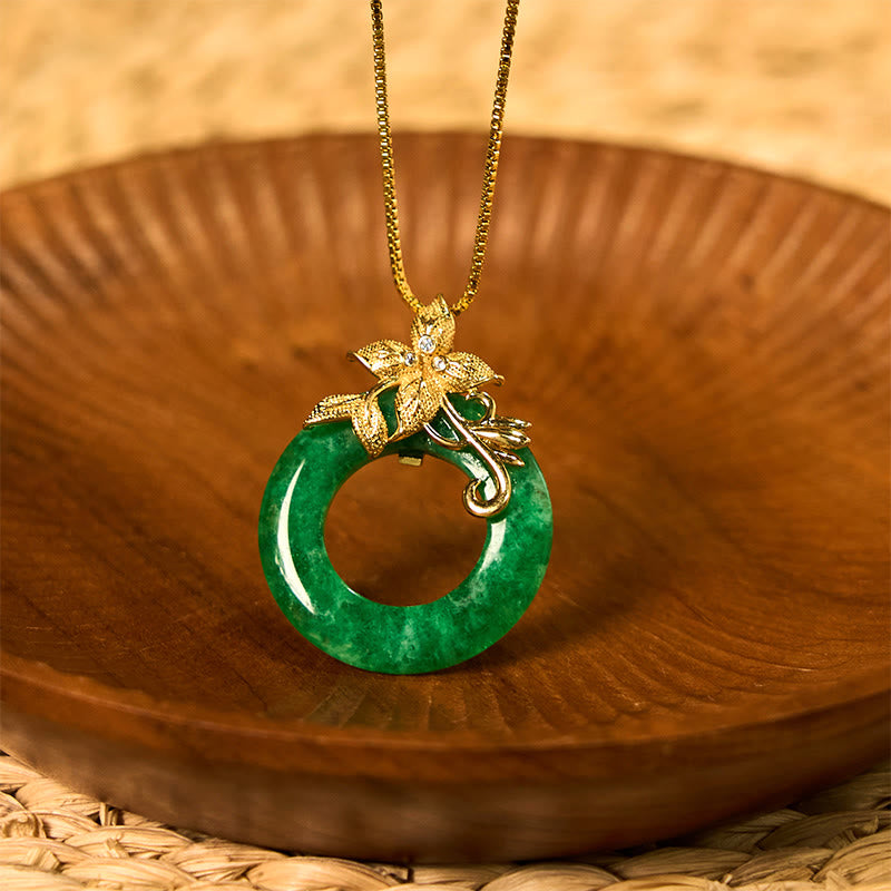 Cyan Jade Peace Buckle Heilung Glück Halskette Anhänger