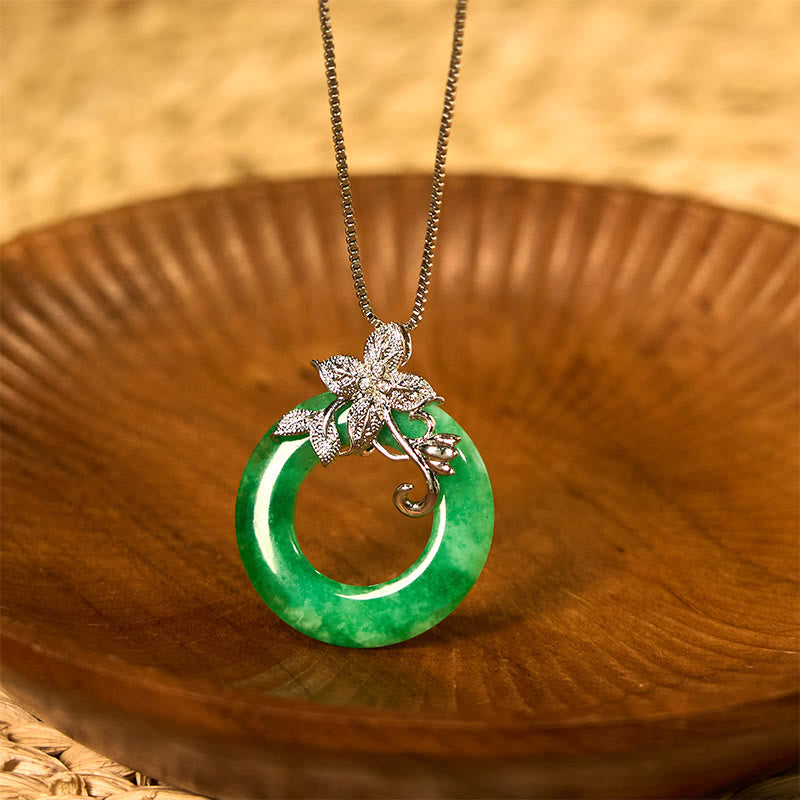 Cyan Jade Peace Buckle Heilung Glück Halskette Anhänger