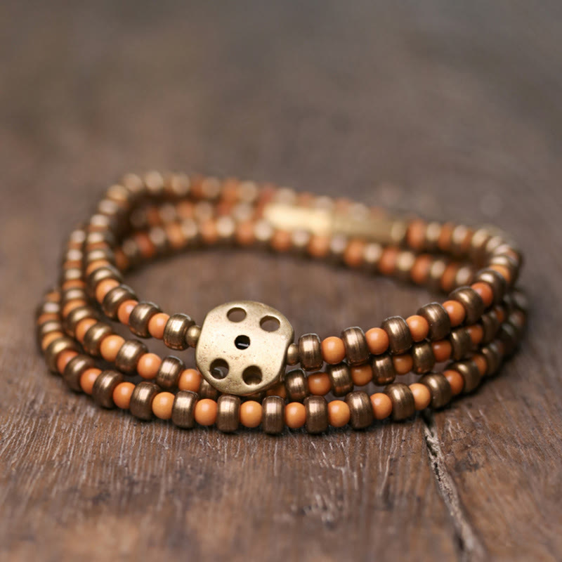 Copper Olive Pit Spiritual Bracelet for Wealth & Balance