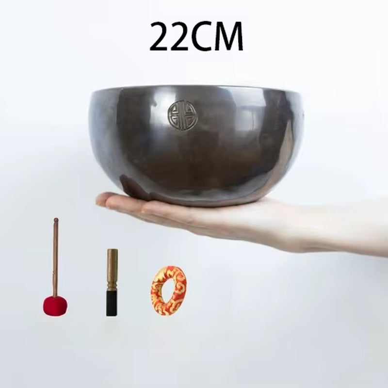 Full Moon Tibetan Singing Bowl Handmade Mindfulness Meditation Nepal Singing Bowls Yoga Chakra Sound Healing Therapy Accessories