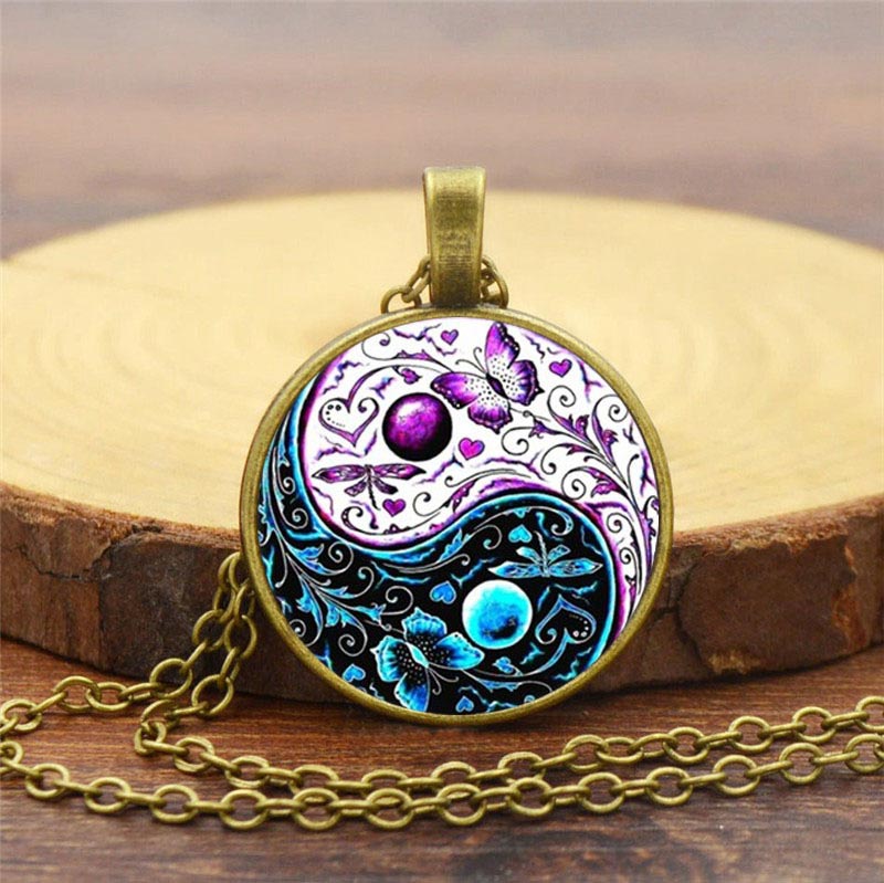 Copper Yin Yang Balance Necklace Pendant Unisex