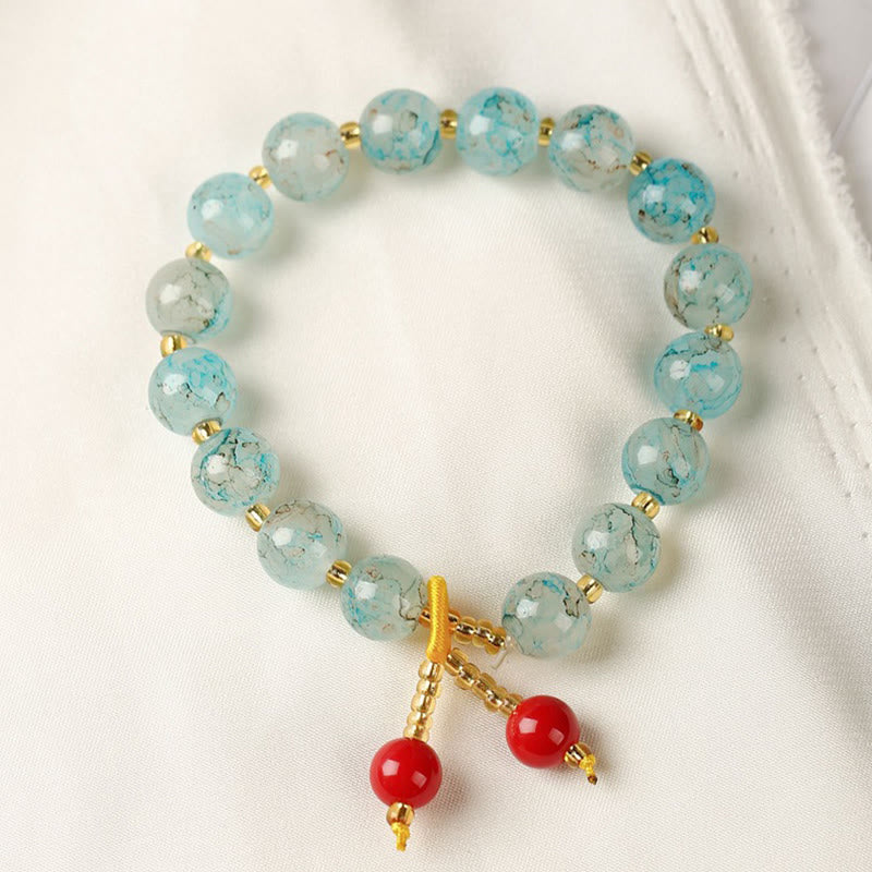Liuli Glass Blessing Harmony Bracelet for Spiritual Protection