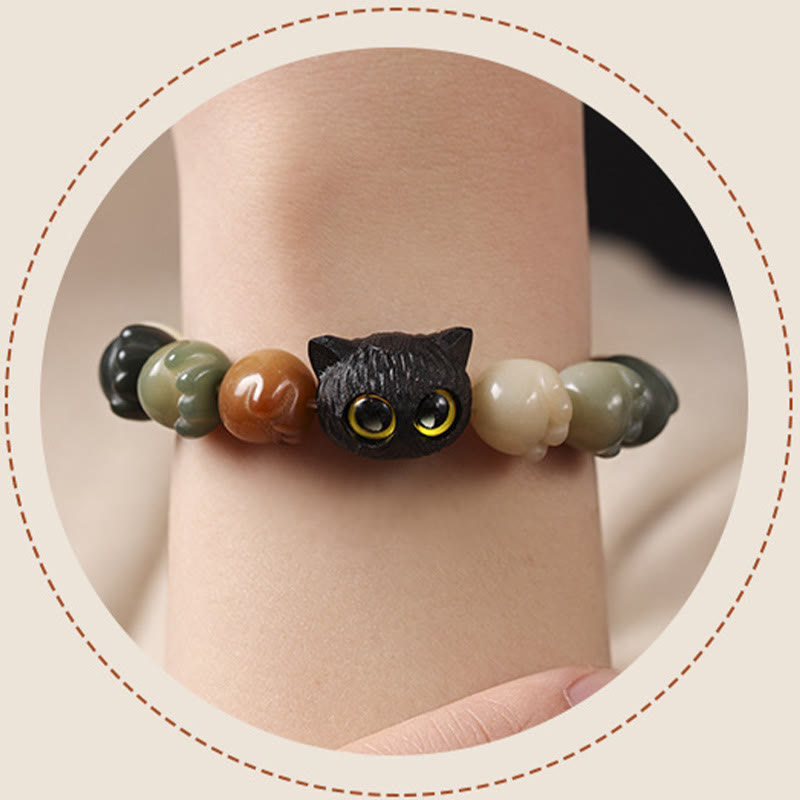 Bodhi Seed Ebony Wood Wisdom Bracelet 14-15cm Unisex