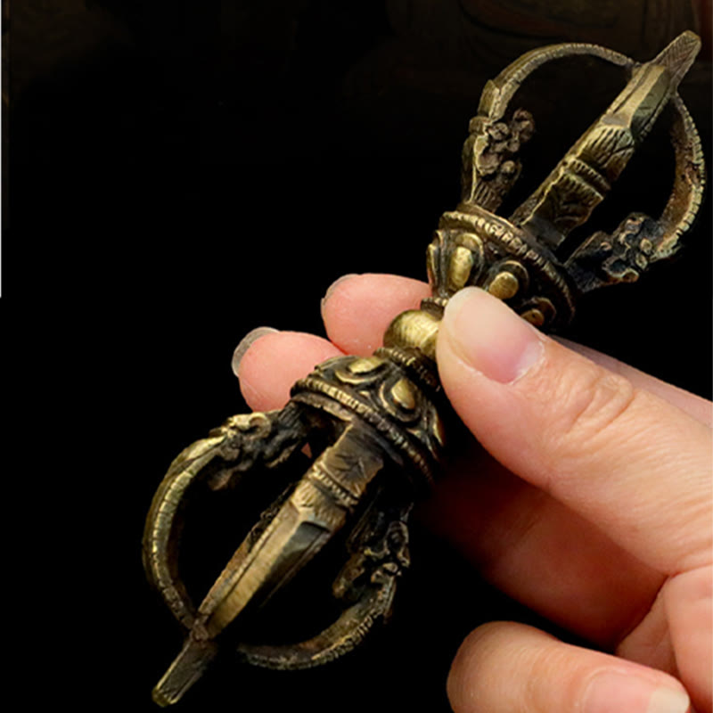 Nepal Handgefertigtes Kupfer Vajra Dorje Meditationskraft Dekor