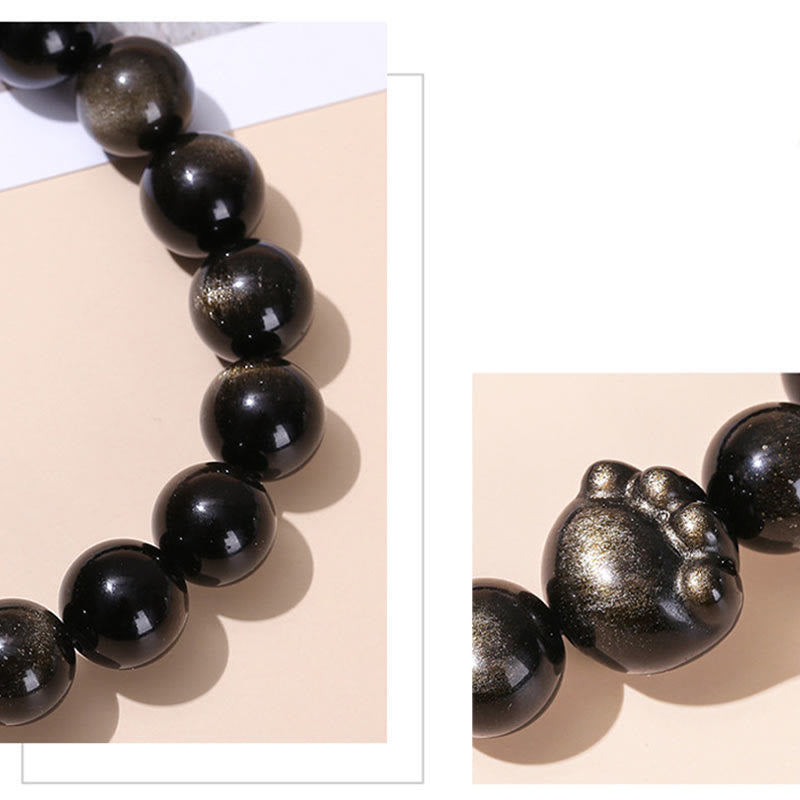 Silver Sheen Obsidian 8mm Communication Bracelet