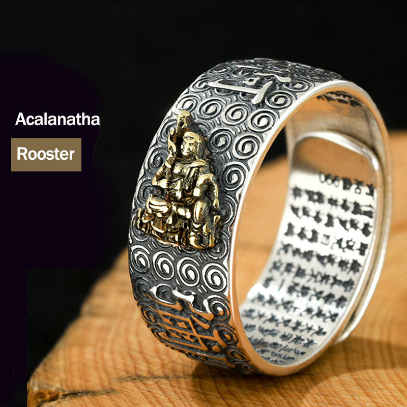 Copper Chinese Zodiac Adjustable Wealth Luck Ring