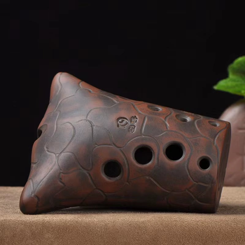 Vintage 10 Holes Pottery Xun F Tone G Tone Creative Bull Head Double Cavity Ocarina Flute Professional Xun Music Instrument Gift