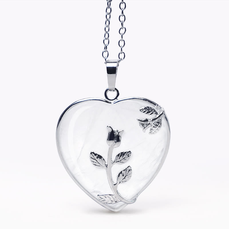 Amethyst Heart Pendant Necklace for Healing & Balance