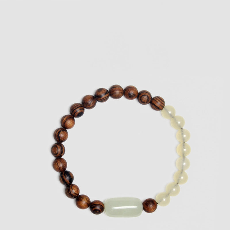 8 mm Jade-Sandelholz-Mala-Armband mit Glücksbringer