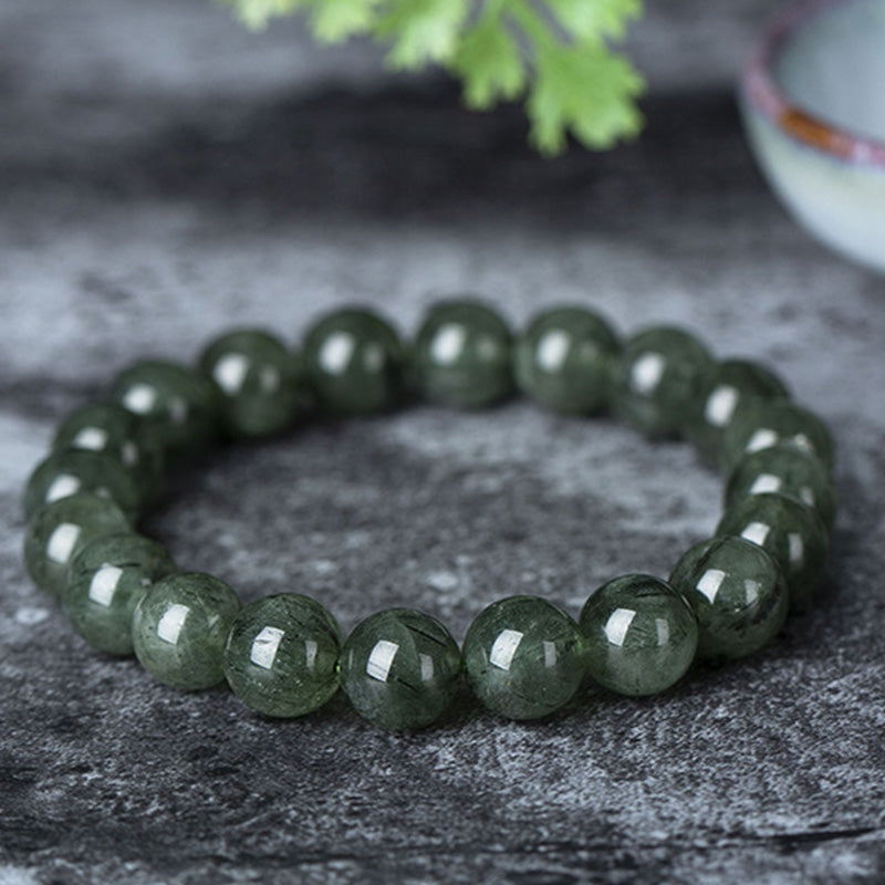 8mm Green Crystal Spiritual Bracelet for Wealth & Protection