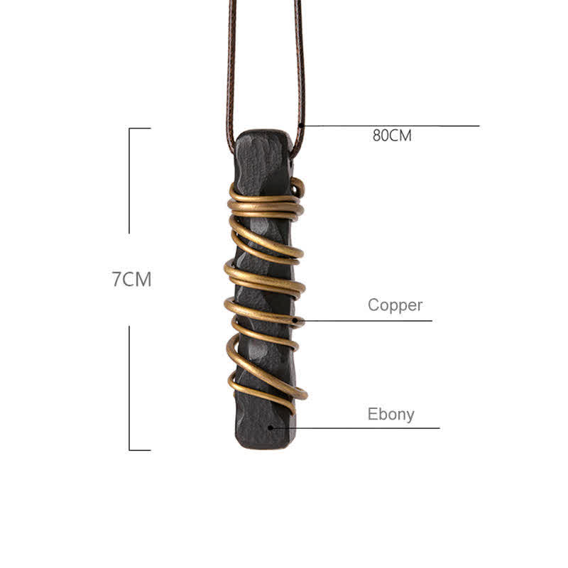 Ebony Wood Yin Yang Necklace Pendant for Balance & Calm