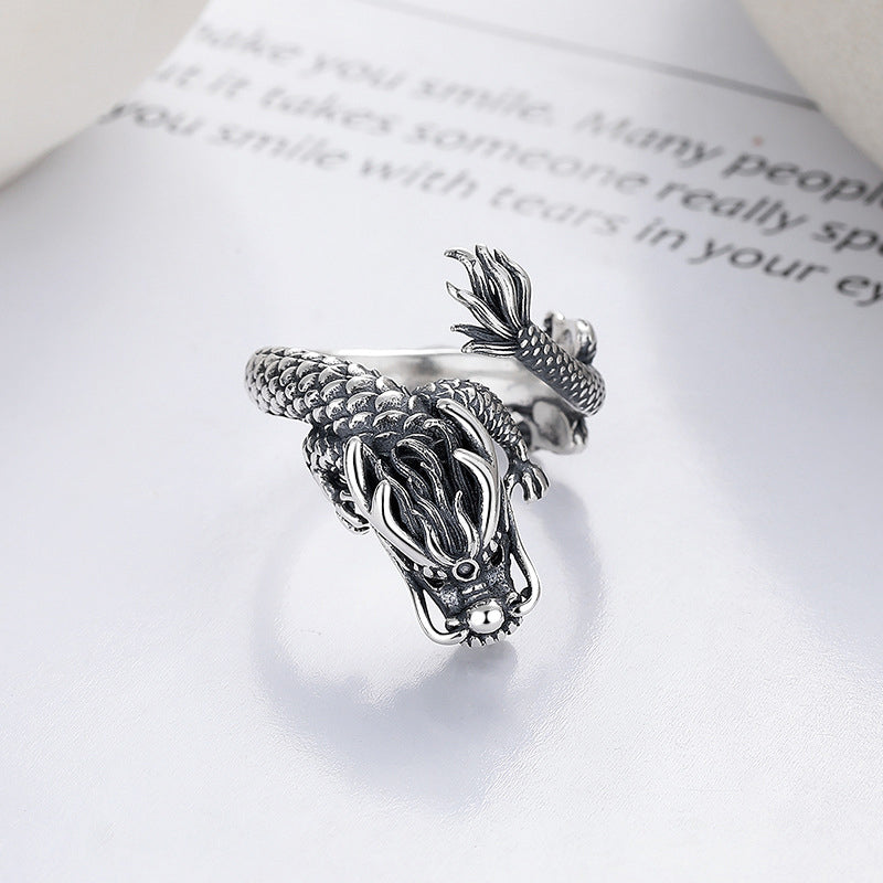 Vintage 925 Sterling Silver Dragon Ring | Luck & Power Symbol