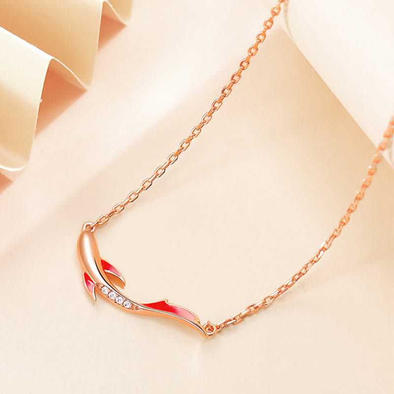 925 Sterling Silver Koi Fish Necklace for Luck Prosperity
