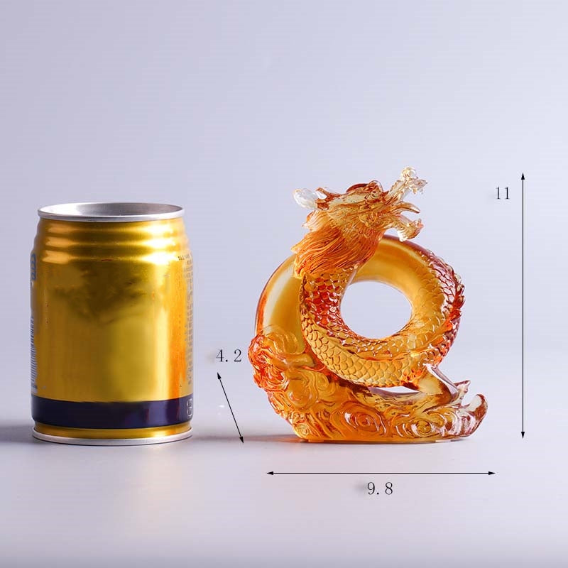 Liuli Dragon Feng Shui-Kunstwerk für Schutz und Kraft