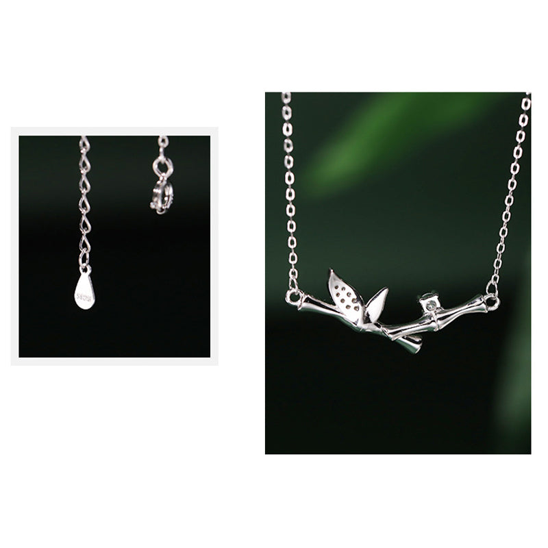 Spirituelle Halskette aus Kupfer-Bambusblättern für Reichtum und Wachstum