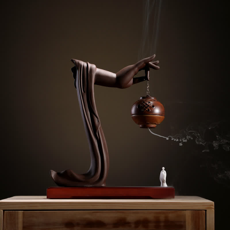 Tibetan Lotus Ceramic Incense Burner