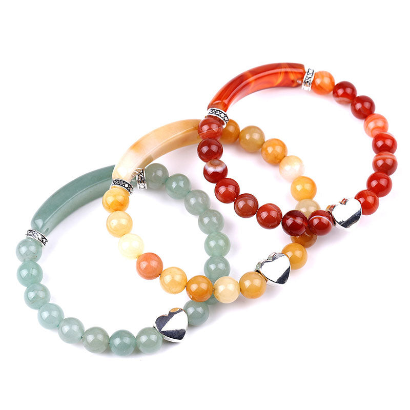 8mm Green Aventurine Heart Bracelet for Luck & Balance