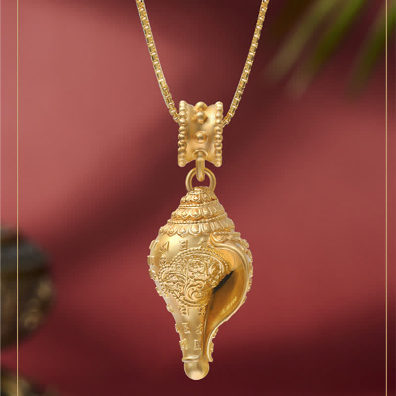 999 Sterling Silber Shankha Muschel Halskette für spirituellen Schutz