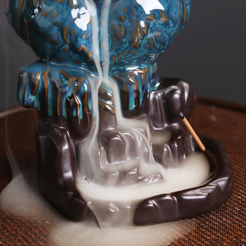 Handmade Ceramic Owl Backflow Incense Burner 9.2cm